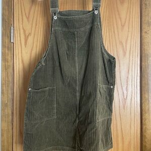 Faded Glory Olive Corduroy Overall dress